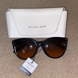 Michael Kors JAN Sunglasses, Black frames with orange tint